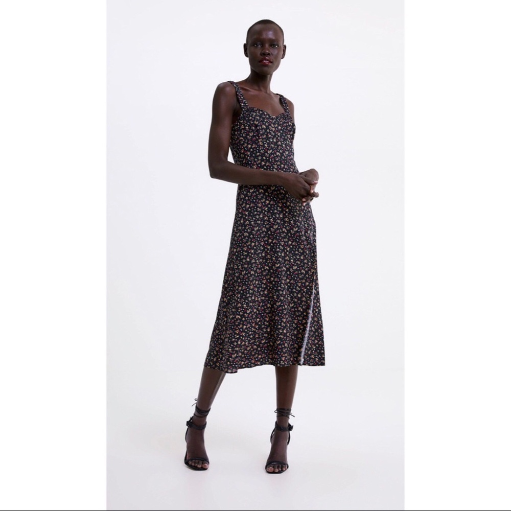 Zara Floral Print Dress NWT